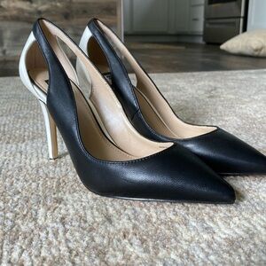 White House Black Market Black and white two tone heels